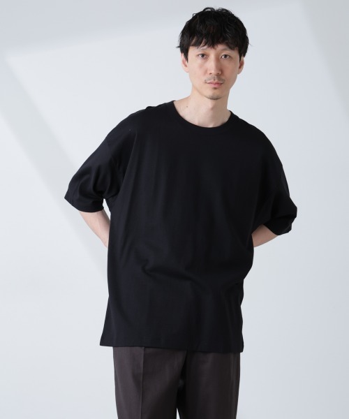 NANO universe（ナノユニバース）の「WEB限定/Anti Soaked(R)  汗染み防止 クルーネック ビッグシルエットTシャツ（Tシャツ/カットソー・メンズ・ホワイト/ブラック/トップグレー・XL/XXL）」の2枚目の写真