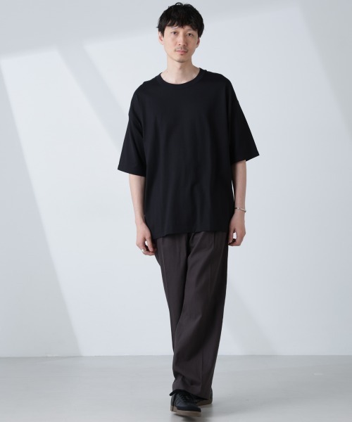 NANO universe（ナノユニバース）の「WEB限定/Anti Soaked(R)  汗染み防止 クルーネック ビッグシルエットTシャツ（Tシャツ/カットソー・メンズ・ホワイト/ブラック/トップグレー・XL/XXL）」の21枚目の写真