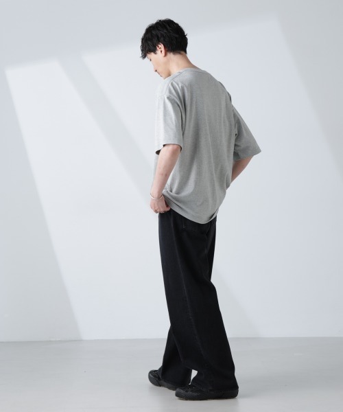 NANO universe（ナノユニバース）の「WEB限定/Anti Soaked(R)  汗染み防止 クルーネック ビッグシルエットTシャツ（Tシャツ/カットソー・メンズ・ホワイト/ブラック/トップグレー・XL/XXL）」の16枚目の写真