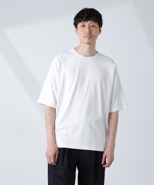 NANO universe（ナノユニバース）の「WEB限定/Anti Soaked(R)  汗染み防止 クルーネック ビッグシルエットTシャツ（Tシャツ/カットソー・メンズ・ホワイト/ブラック/トップグレー・XL/XXL）」の4枚目の写真