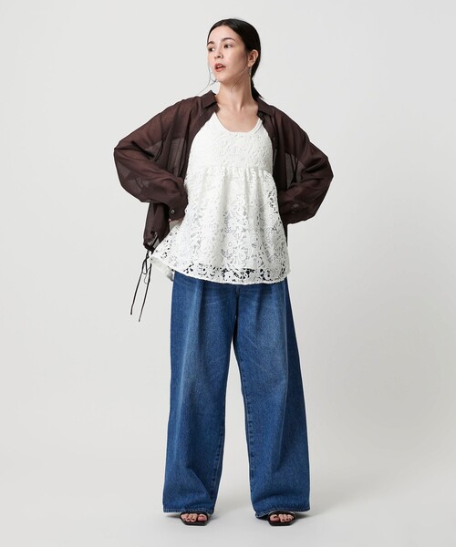 BEAUTY&YOUTH UNITED ARROWS(ビューティーアンドユースユナイテッドアローズ)の「ポリエステル レースキャミソール(その他トップス・レディース・ブラック/オフホワイト・FREE)」の7枚目の写真