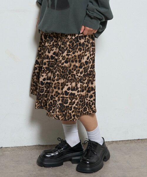 WHO'S WHO gallery（フーズフーギャラリー）の「メッシュミドルスカート（スカート・レディース・カーキ/ブラウン/ホワイト・FREE）」の14枚目の写真