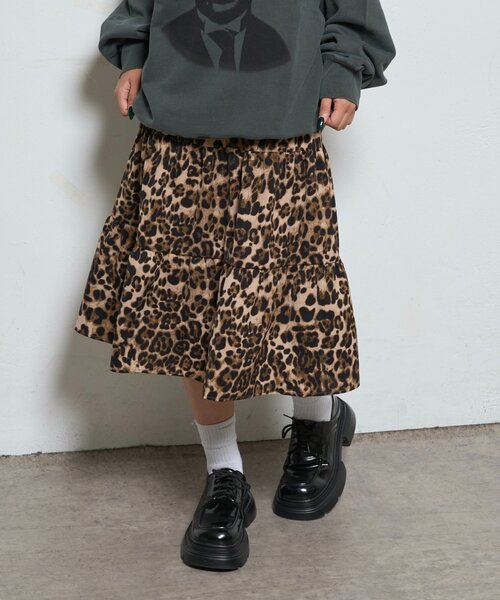 WHO'S WHO gallery（フーズフーギャラリー）の「メッシュミドルスカート（スカート・レディース・カーキ/ブラウン/ホワイト・FREE）」の15枚目の写真