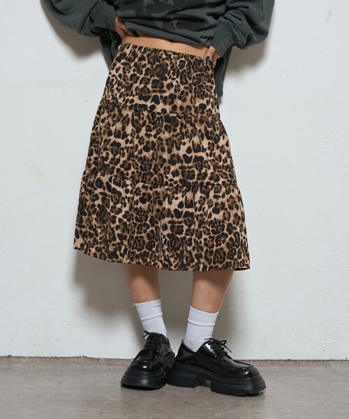 WHO'S WHO gallery（フーズフーギャラリー）の「メッシュミドルスカート（スカート・レディース・カーキ/ブラウン/ホワイト・FREE）」の16枚目の写真