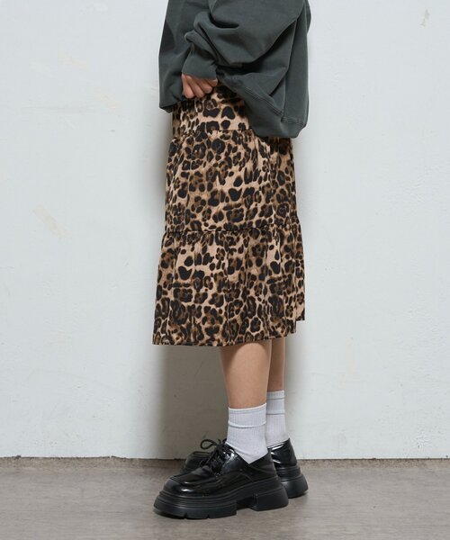 WHO'S WHO gallery（フーズフーギャラリー）の「メッシュミドルスカート（スカート・レディース・カーキ/ブラウン/ホワイト・FREE）」の17枚目の写真