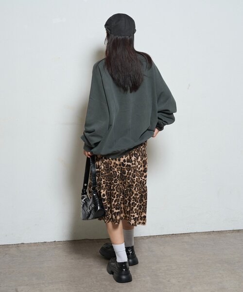 WHO'S WHO gallery（フーズフーギャラリー）の「メッシュミドルスカート（スカート・レディース・カーキ/ブラウン/ホワイト・FREE）」の4枚目の写真