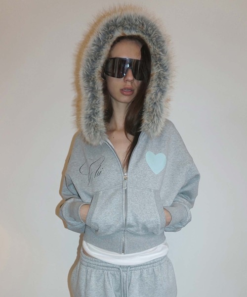 セール】Faux Fur Trimming Hooded Zip-Up（パーカー）｜SCULPTOR