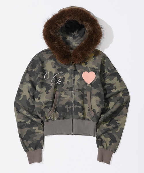 セール】Faux Fur Trimming Hooded Zip-Up（パーカー）｜SCULPTOR