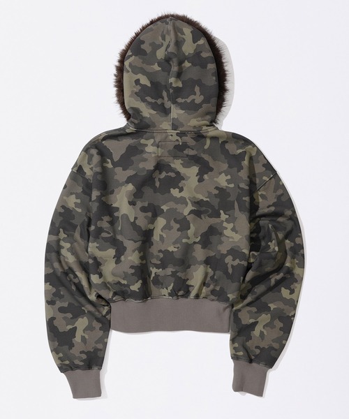 セール】Faux Fur Trimming Hooded Zip-Up（パーカー）｜SCULPTOR