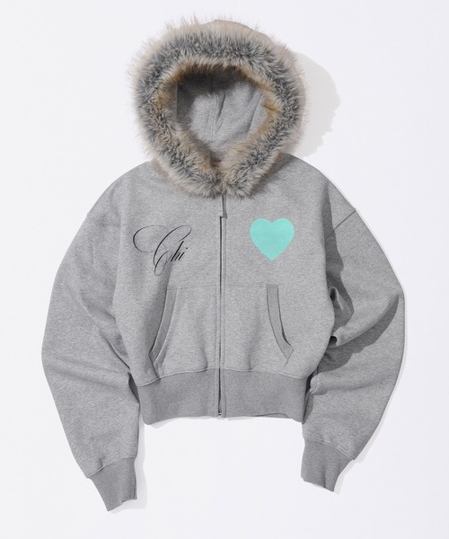 セール】Faux Fur Trimming Hooded Zip-Up（パーカー）｜SCULPTOR