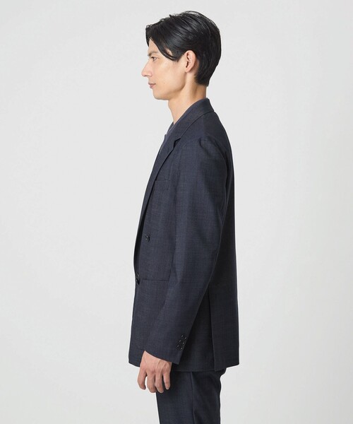 green label relaxing（グリーンレーベルリラクシング）の「A+ デニムライク ダブルブレスト 4B スタンダード ジャケット -ウォッシャブル・ストレッチ-（テーラードジャケット・メンズ・ロイヤルブルー・S/M/L/XL）」の4枚目の写真