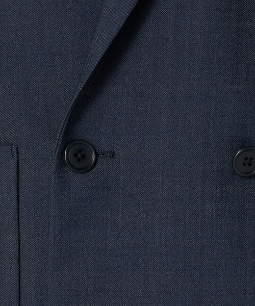 green label relaxing（グリーンレーベルリラクシング）の「A+ デニムライク ダブルブレスト 4B スタンダード ジャケット -ウォッシャブル・ストレッチ-（テーラードジャケット・メンズ・ロイヤルブルー・S/M/L/XL）」の11枚目の写真