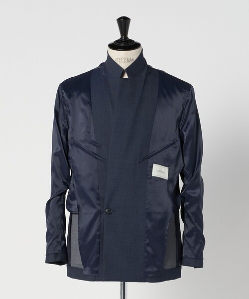 green label relaxing（グリーンレーベルリラクシング）の「A+ デニムライク ダブルブレスト 4B スタンダード ジャケット -ウォッシャブル・ストレッチ-（テーラードジャケット・メンズ・ロイヤルブルー・S/M/L/XL）」の13枚目の写真