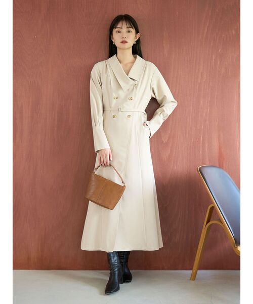 セール】アシンメトリーカラーナローフレアワンピース（ワンピース