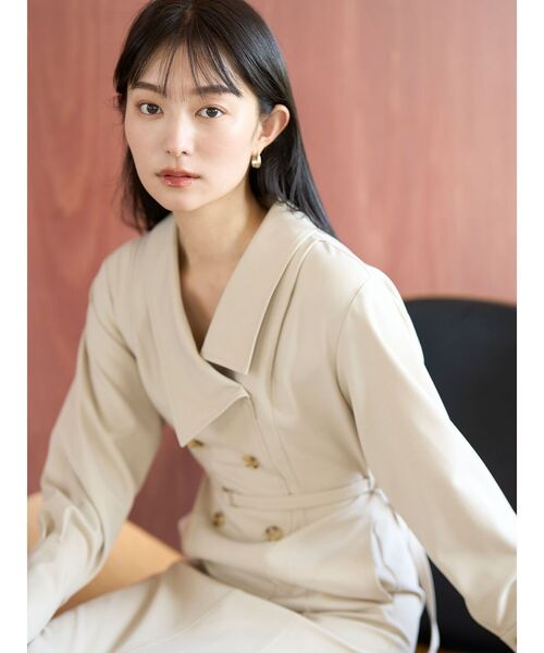 セール】アシンメトリーカラーナローフレアワンピース（ワンピース