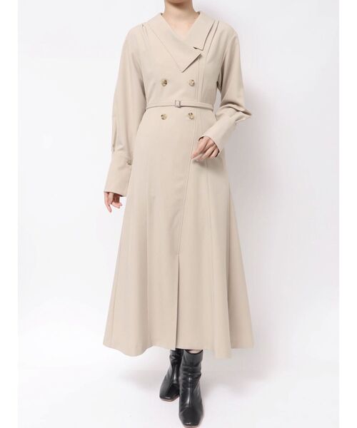 LAGUNAMOON（ラグナムーン）の「アシンメトリーカラーナローフレアワンピース（ワンピース・レディース・ベージュ/モカ・SMALL/MEDIUM）」の19枚目の写真