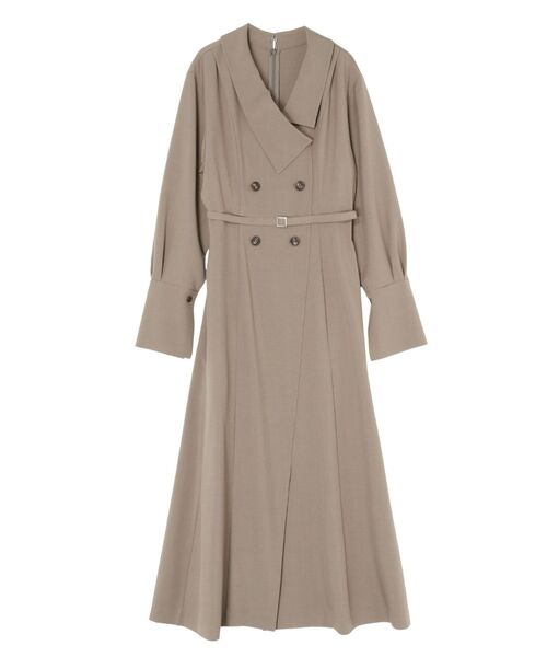 LAGUNAMOON（ラグナムーン）の「アシンメトリーカラーナローフレアワンピース（ワンピース・レディース・ベージュ/モカ・SMALL/MEDIUM）」の16枚目の写真