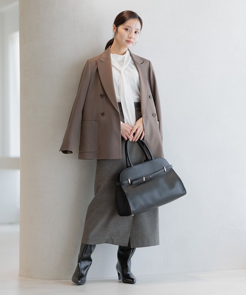 Andemiu（アンデミュウ）の「ボウタイツキブラウス長袖595518（シャツ/ブラウス・レディース・オフホワイト/ネイビー/チェック/ネイビー×ホワイト/ホワイト×ブラック・FREE）」の6枚目の写真