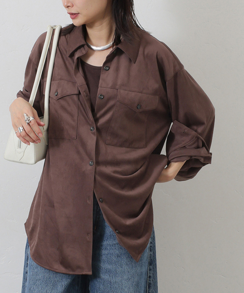 JOURNAL STANDARD(ジャーナルスタンダード)の「フェイクスエードシャツ(シャツ/ブラウス・レディース・タン/ブラウン・FREE)」の22枚目の写真