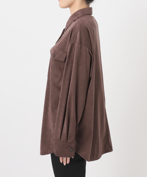 JOURNAL STANDARD(ジャーナルスタンダード)の「フェイクスエードシャツ(シャツ/ブラウス・レディース・タン/ブラウン・FREE)」の6枚目の写真