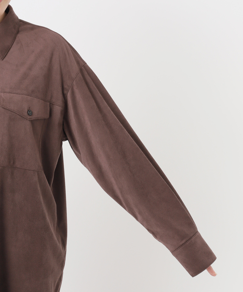 JOURNAL STANDARD(ジャーナルスタンダード)の「フェイクスエードシャツ(シャツ/ブラウス・レディース・タン/ブラウン・FREE)」の9枚目の写真