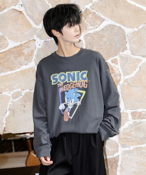 neos(ネオス)の「【neos】ルーズシルエット SONIC ソニック ピグメント風 プリント ロングスリーブ Tシャツ(Tシャツ/カットソー・メンズ・ブラック系1/ホワイト系2/ホワイト系1/ブラック系2・X-LARGE/LARGE/MEDIUM)」の13枚目の写真