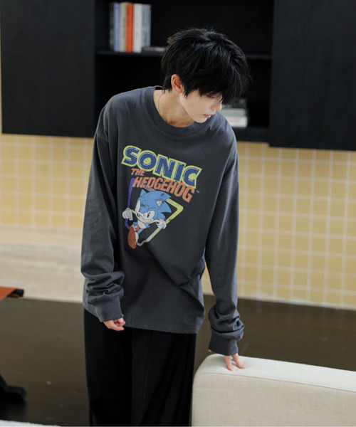 neos(ネオス)の「【neos】ルーズシルエット SONIC ソニック ピグメント風 プリント ロングスリーブ Tシャツ(Tシャツ/カットソー・メンズ・ブラック系1/ホワイト系2/ホワイト系1/ブラック系2・X-LARGE/LARGE/MEDIUM)」の14枚目の写真