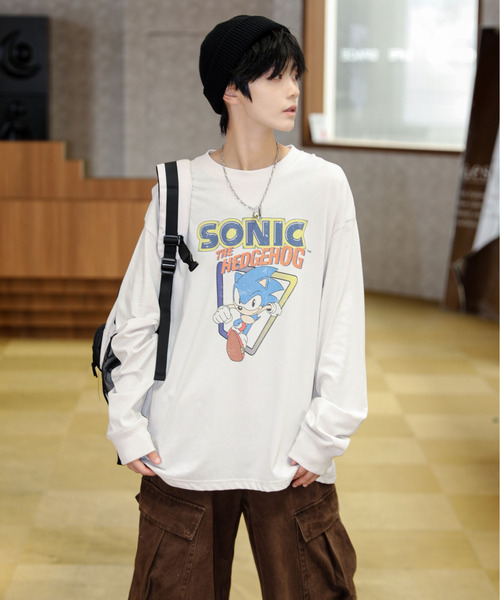 neos(ネオス)の「【neos】ルーズシルエット SONIC ソニック ピグメント風 プリント ロングスリーブ Tシャツ(Tシャツ/カットソー・メンズ・ブラック系1/ホワイト系2/ホワイト系1/ブラック系2・X-LARGE/LARGE/MEDIUM)」の18枚目の写真