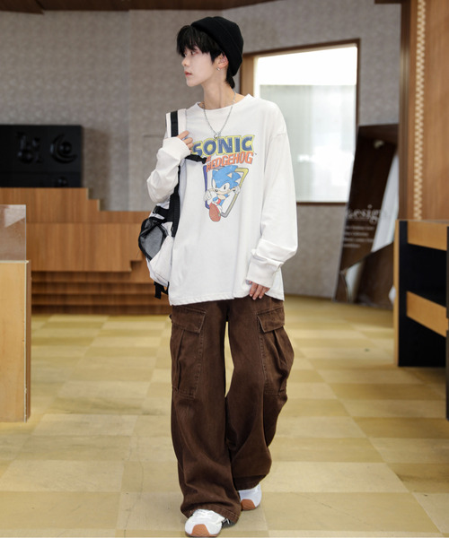 neos(ネオス)の「【neos】ルーズシルエット SONIC ソニック ピグメント風 プリント ロングスリーブ Tシャツ(Tシャツ/カットソー・メンズ・ブラック系1/ホワイト系2/ホワイト系1/ブラック系2・X-LARGE/LARGE/MEDIUM)」の20枚目の写真
