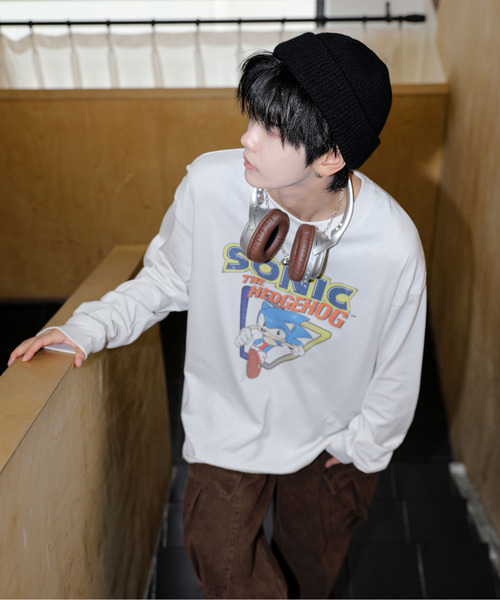 neos(ネオス)の「【neos】ルーズシルエット SONIC ソニック ピグメント風 プリント ロングスリーブ Tシャツ(Tシャツ/カットソー・メンズ・ブラック系1/ホワイト系2/ホワイト系1/ブラック系2・X-LARGE/LARGE/MEDIUM)」の21枚目の写真