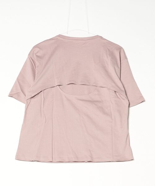 TIGORA（ティゴラ）の「ティゴラ TIGORA UVカットコットンバックスリットTシャツ（Tシャツ/カットソー・レディース・スモークピンク/ブラック・S/M/L/XL）」の3枚目の写真