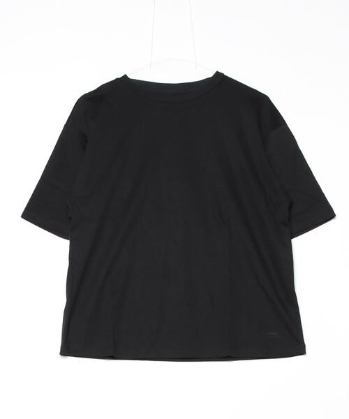 TIGORA（ティゴラ）の「ティゴラ TIGORA UVカットコットンバックスリットTシャツ（Tシャツ/カットソー・レディース・スモークピンク/ブラック・S/M/L/XL）」の2枚目の写真