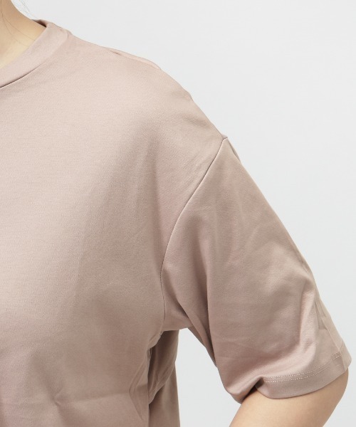TIGORA（ティゴラ）の「ティゴラ TIGORA UVカットコットンバックスリットTシャツ（Tシャツ/カットソー・レディース・スモークピンク/ブラック・S/M/L/XL）」の9枚目の写真
