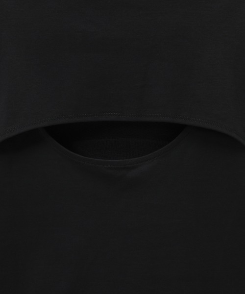 TIGORA（ティゴラ）の「ティゴラ TIGORA UVカットコットンバックスリットTシャツ（Tシャツ/カットソー・レディース・スモークピンク/ブラック・S/M/L/XL）」の7枚目の写真