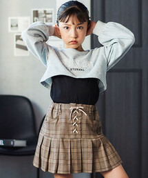 nexchic（ネクシック）の「レースロゴパッチトレーナー+キャミソールセット(110~150cm)（スウェット）」