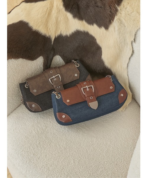 Darich（ダーリッチ）の「デニムコンビハンドバッグ（ハンドバッグ・レディース・ブラック/ブルー・FREE）」の3枚目の写真