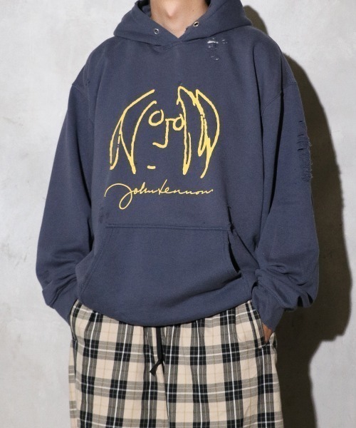 The Beatles（ザビートルズ）の「THRIFTY LOOK / スリフティールック WORN-OUT'JOHN LENNON'HOODIE ジョンレノン（パーカー・メンズ・ネイビー・MEDIUM）」の5枚目の写真