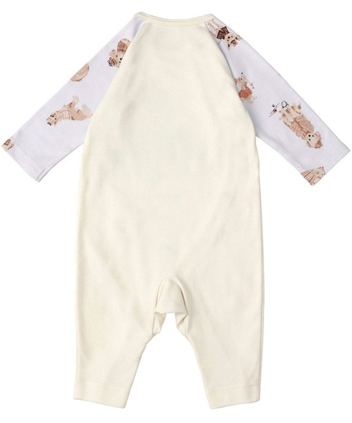 WACOAL KIDS BABY(ワコールキッズベイビー)の「ワコールベビー 「Waninal」ワニナル プレオール 長袖(ベビーパジャマ/スリーパー・キッズ・パープル/クリーム・60-70/70-80)」の5枚目の写真