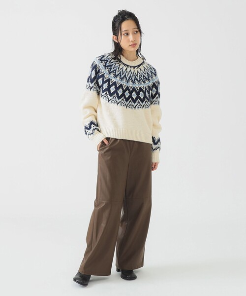 B:MING by BEAMS(ビーミングバイビームス)の「求心 ニット (手洗い可)(ニット/セーター・レディース・ブラウン/ホワイト系その他5・ONE SIZE)」の3枚目の写真