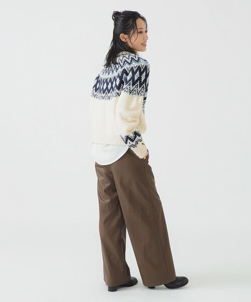 B:MING by BEAMS(ビーミングバイビームス)の「求心 ニット (手洗い可)(ニット/セーター・レディース・ブラウン/ホワイト系その他5・ONE SIZE)」の4枚目の写真