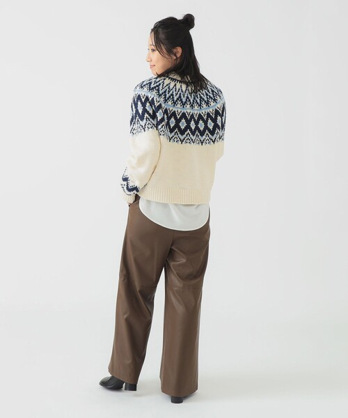 B:MING by BEAMS(ビーミングバイビームス)の「求心 ニット (手洗い可)(ニット/セーター・レディース・ブラウン/ホワイト系その他5・ONE SIZE)」の5枚目の写真