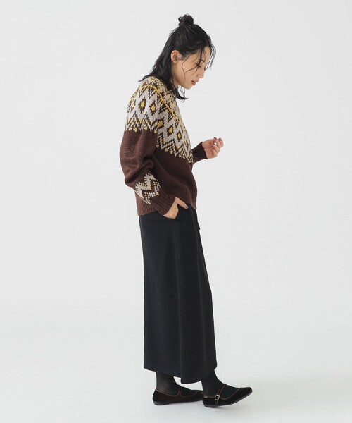 B:MING by BEAMS(ビーミングバイビームス)の「求心 ニット (手洗い可)(ニット/セーター・レディース・ブラウン/ホワイト系その他5・ONE SIZE)」の8枚目の写真