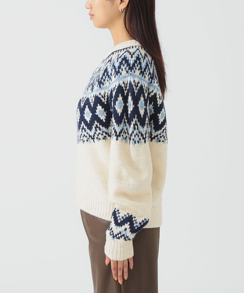 B:MING by BEAMS(ビーミングバイビームス)の「求心 ニット (手洗い可)(ニット/セーター・レディース・ブラウン/ホワイト系その他5・ONE SIZE)」の13枚目の写真