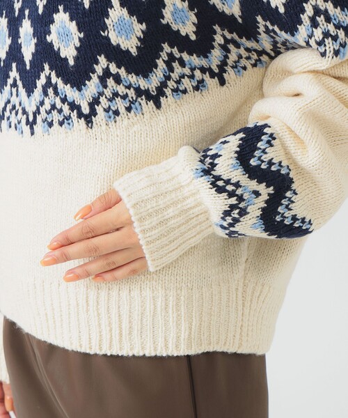 B:MING by BEAMS(ビーミングバイビームス)の「求心 ニット (手洗い可)(ニット/セーター・レディース・ブラウン/ホワイト系その他5・ONE SIZE)」の14枚目の写真