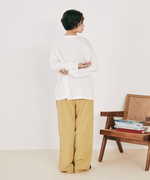MERLOT（メルロー）の「ドッグプリントロンT（Tシャツ/カットソー・レディース・ホワイト/グレー・FREE）」の14枚目の写真