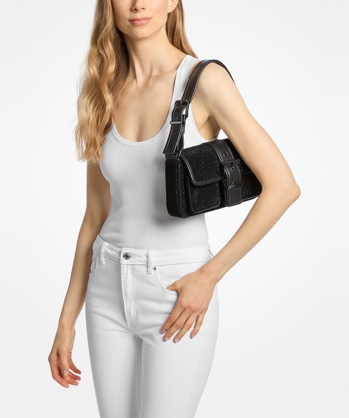 MICHAEL KORS(マイケルコース)の「COLBY エンブリッシュ スエード ショルダー ミディアム(ショルダーバッグ・レディース・ブラック・FREE)」の2枚目の写真