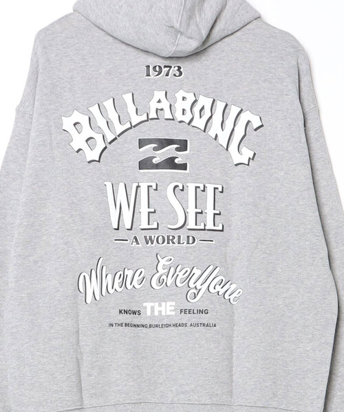 BILLABONG(ビラボン)の「ビラボン BILLABONG MESSAGE ARCH LOOSE PARKA サーフ スウェットパーカー(パーカー・レディース・ライトグレー/チャコールグレー・M/L)」の4枚目の写真