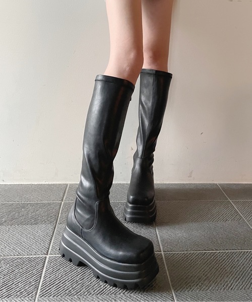 one way(ワンウェイ)の「トリプルソールロングブーツ(ブーツ・レディース・ブラック/ブラック系その他・MEDIUM/LARGE/SMALL)」の3枚目の写真