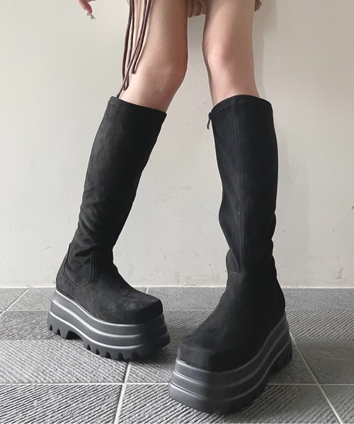 one way(ワンウェイ)の「トリプルソールロングブーツ(ブーツ・レディース・ブラック/ブラック系その他・MEDIUM/LARGE/SMALL)」の5枚目の写真