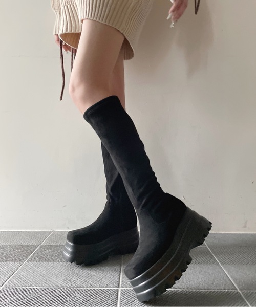 one way(ワンウェイ)の「トリプルソールロングブーツ(ブーツ・レディース・ブラック/ブラック系その他・MEDIUM/LARGE/SMALL)」の6枚目の写真